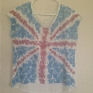 british UK flag london style heart boxy t shirt